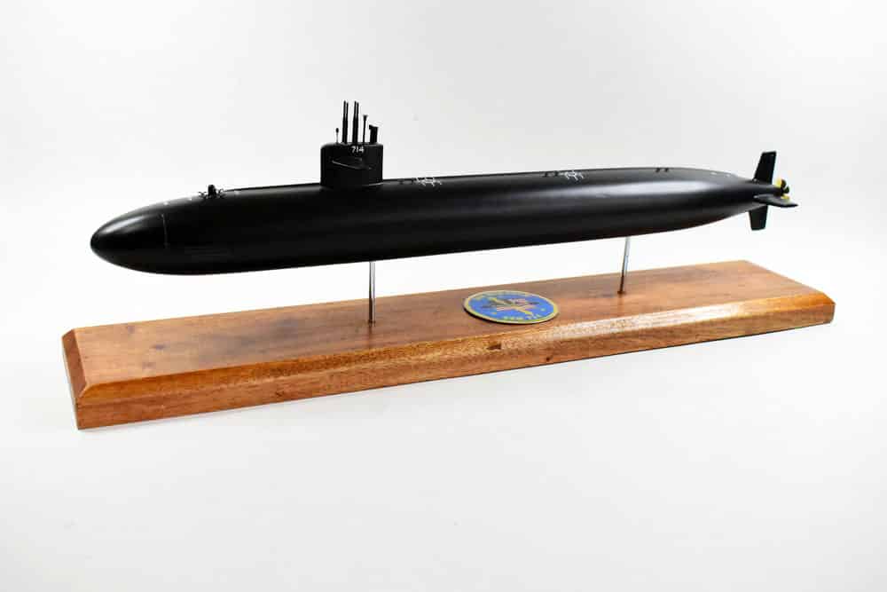 USS Norfolk (SSN-714) FLT I Black Hull Submarine Model,Navy,Scale Model,Mahogany,20 inch,LA Class