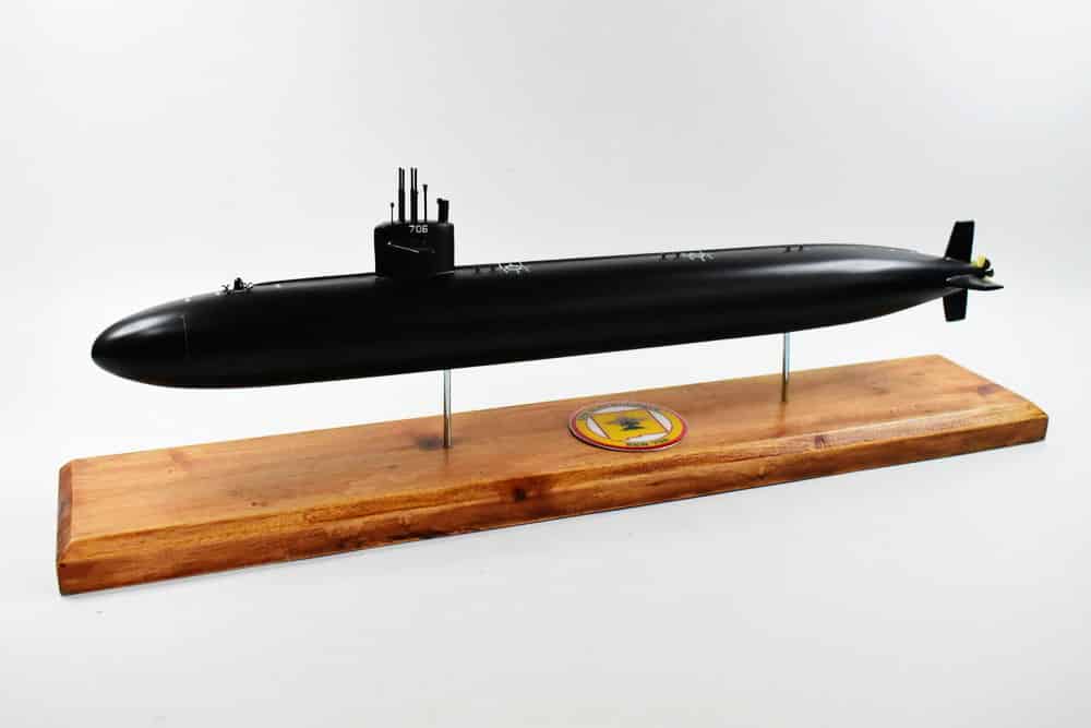 USS Albuquerque (SSN-706) FLT I (Black Hull) Submarine Model,Navy,Scale Model,Mahogany,20in,LA Class