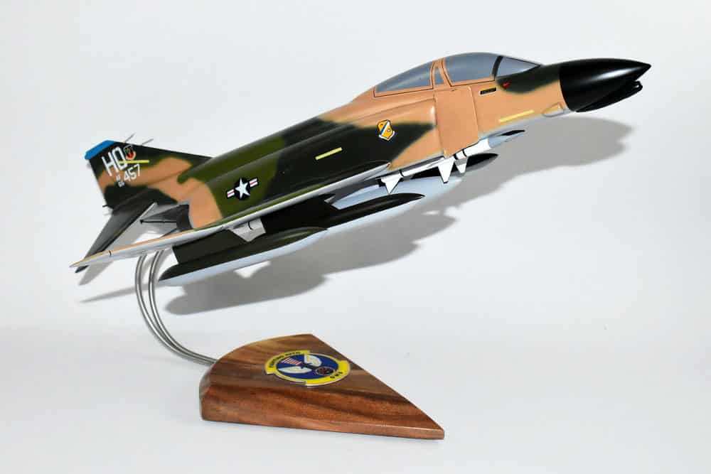 49th OMS Organizational Maintenance Squadron 66-457 F-4D Model, 1/42 (18″) Scale, Mahogany