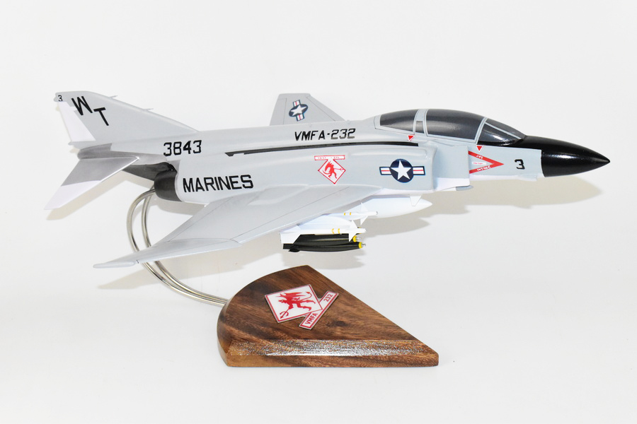 VMFA-232 Red Devils 1969 F-4J Model, 1/42 (18″) Scale, Mahogany, Marines, Fighter
