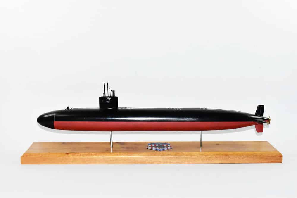 USS Portsmouth (SSN-707) FLT I Submarine Model,Navy,Scale Model,Mahogany,20 inch,LA Class