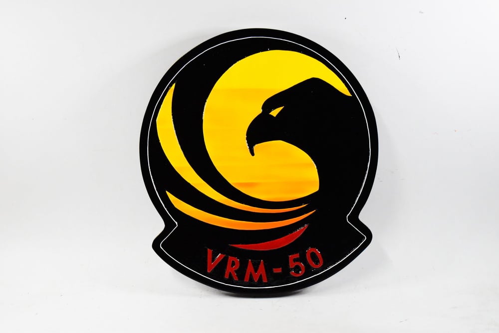 VRM-50 Sunhawks Plaque,14″, Mahogany