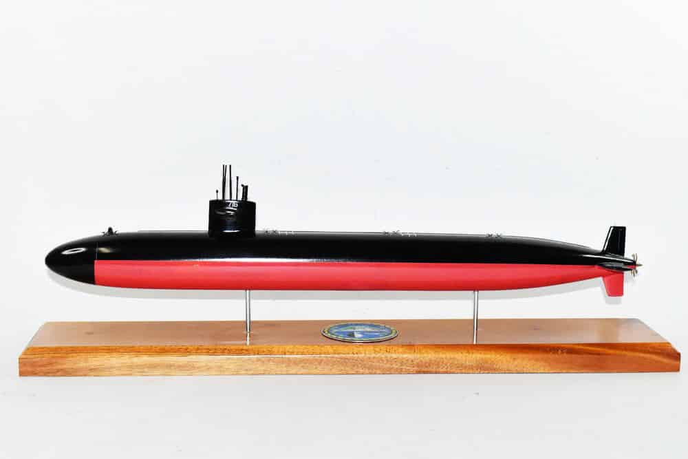 USS Salt Lake City (SSN-716) FLT I Submarine Model,Navy,Scale Model,Mahogany,20 inch,LA Class