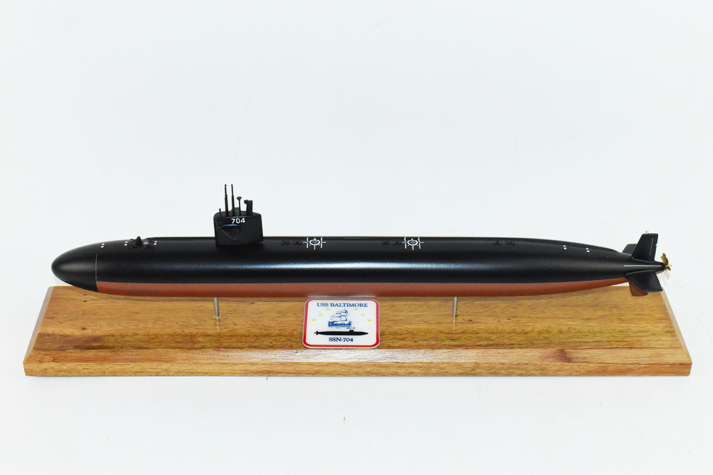 USS Baltimore (SSN-704) Flt I Submarine Model,Navy,Scale Model,Mahogany,20 inch,LA Class