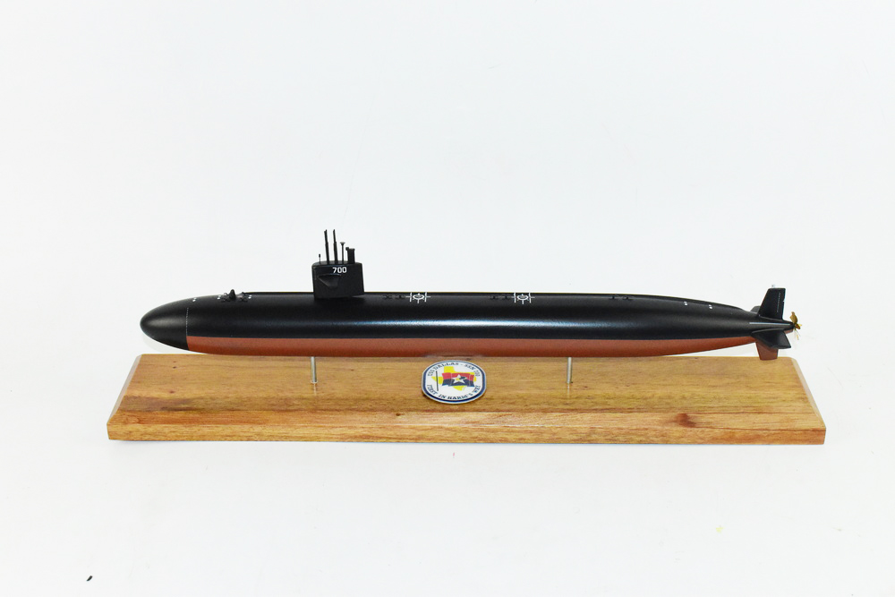 USS Dallas SSN-700 Flt I Submarine Model,Navy,Scale Model,Mahogany,20 inch,LA Class