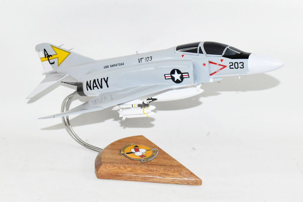 VF-103 Sluggers USS Saratoga F-4J Model, 1/42 (18″) Scale, Mahogany, Navy, Fighter
