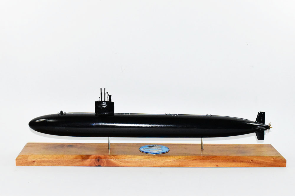 USS Buffalo (SSN-715) FLT I Black Hull Submarine Model,Navy,Scale Model,Mahogany,20 inch,LA Class