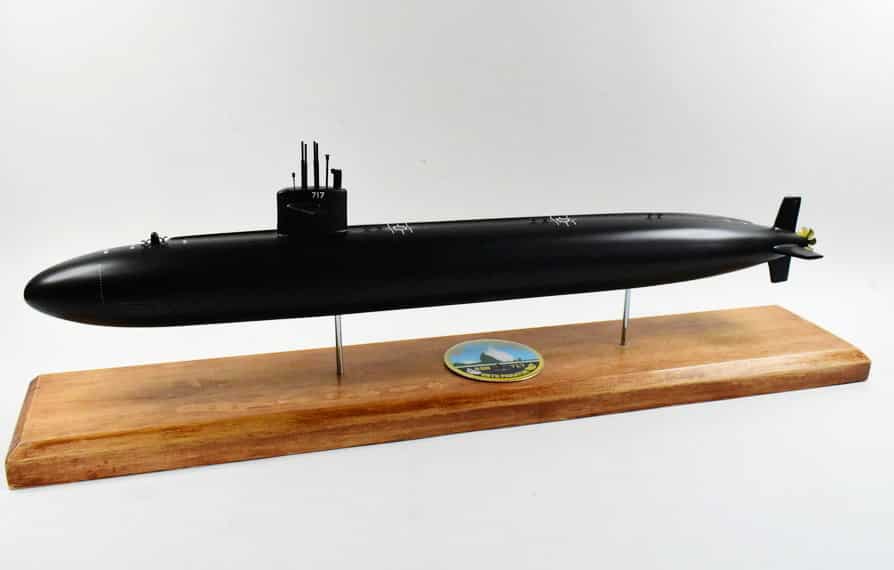 USS Olympia (SSN-717) FLT I Black Hull Submarine Model,Navy,Scale Model,Mahogany,20 inch,LA Class