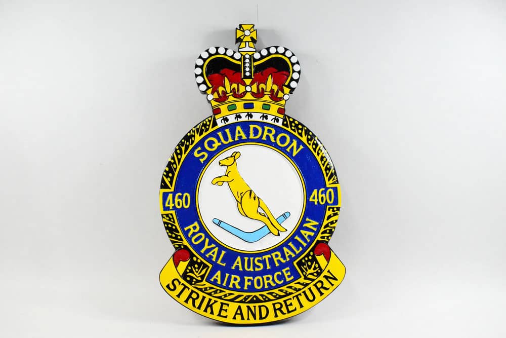 No. 460 Squadron RAAF Plaque w/ Queens Crown