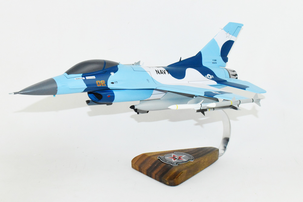 Lockheed Martin® F-16N Fighting Falcon®, VF-126 Pacific Fleet Adversary, 18″ Mahogany Scale Model