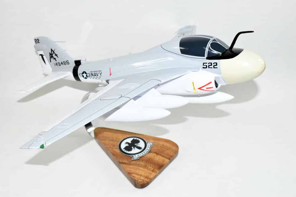 VA-85 Black Falcons KA-6D (USS Saratoga 1985) Intruder Model, 1/36th Scale, Mahogany, Navy