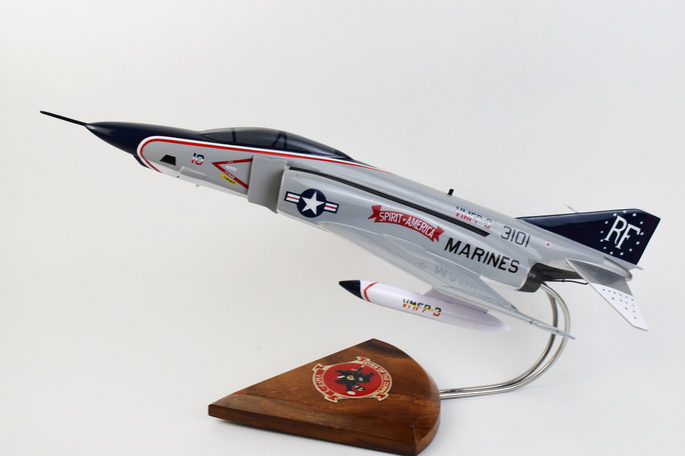 VMFP-3 Eyes of the Corps “Spirit of America” RF-4b Model, 1/42 (18″) Scale, Mahogany, Marines,