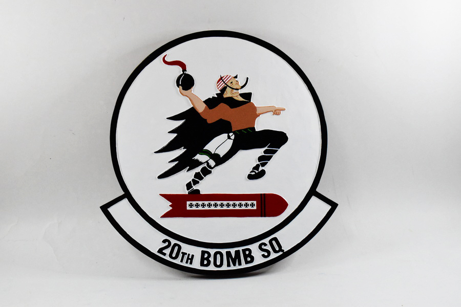 20th Bomb Squadron “Buccaneers” Plaque,14″, Mahogany