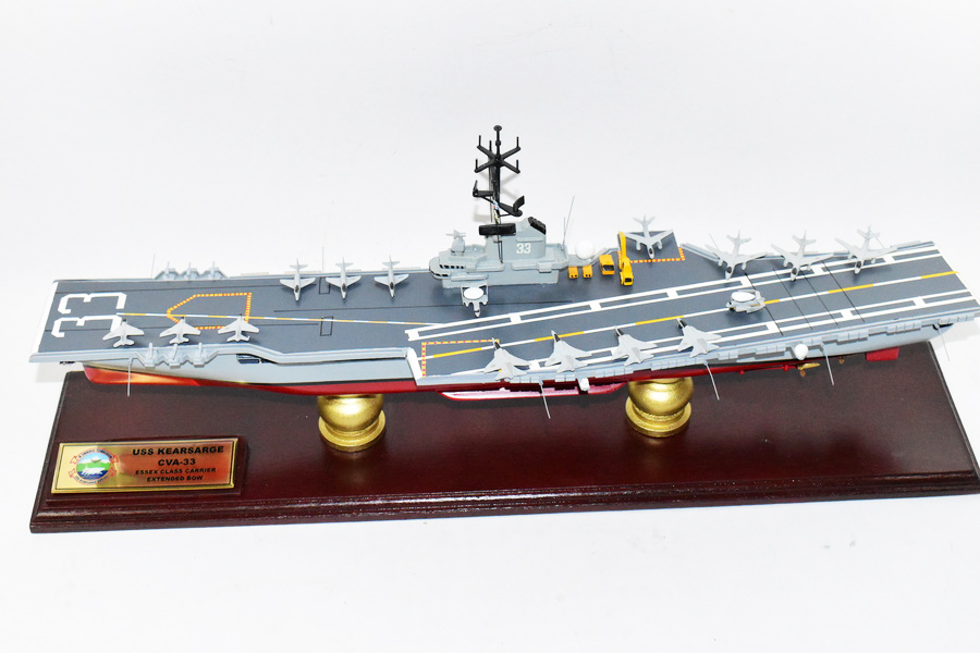 USS Kearsarge CVA-33 Aircraft Carrier Model,Navy,Scale Model,Mahogany,Essex Class,24 inch