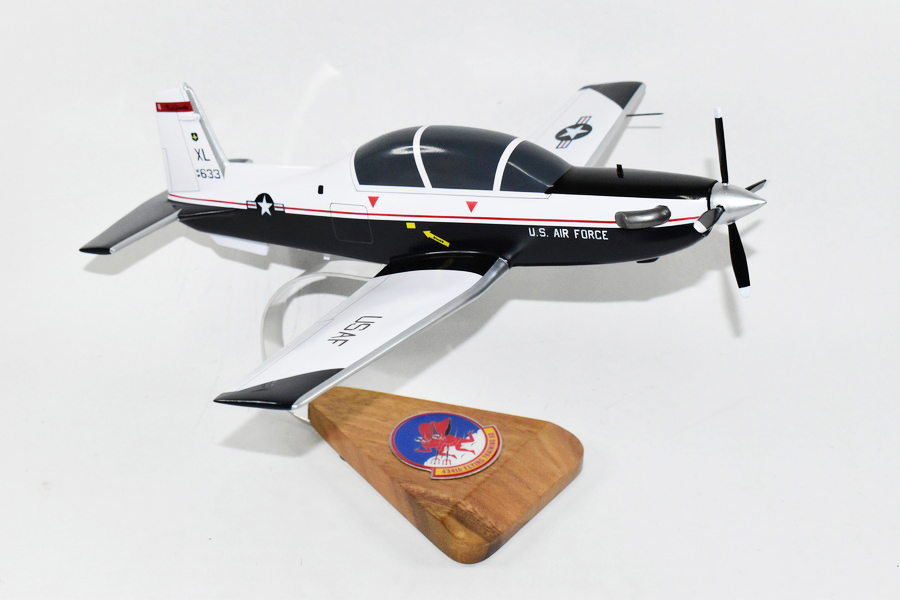 Beechcraft® T-6a Texan II, 434th Flying Training Squadron Red Devils, 16″ Mahogany Scale Model