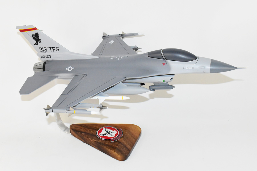 Lockheed Martin® F-16 Fighting Falcon®, 313th Tactical Fighter Squadron, 18′ Mahogany Scale Model