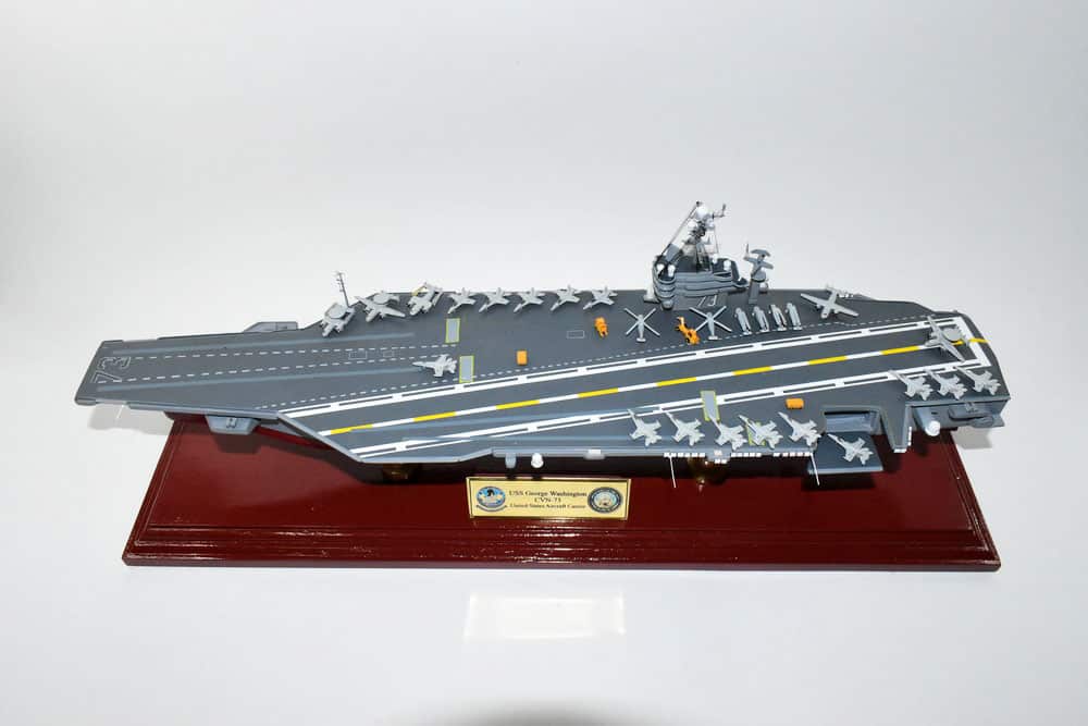 USS George Washington CVN-73  Nimitz Class Carrier Model,Navy,Scale Model,Mahogany,24 inch