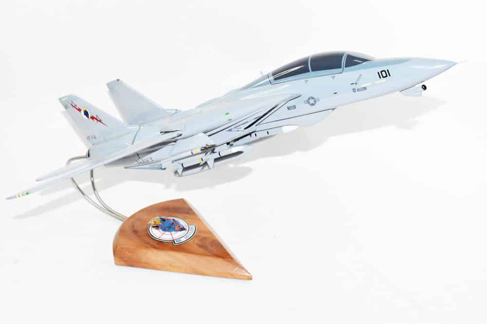 VF-74 Be-Devilers (1985 USS Saratoga) F-14A Model, 1/42 (18″) Scale, Mahogany, Navy, Fighter