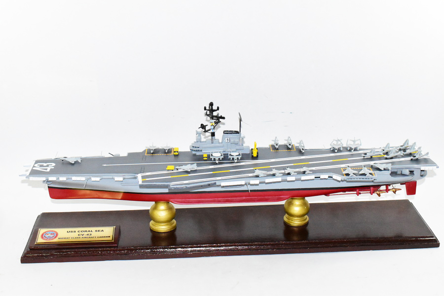 CVA-43 Coral Sea 1971 Midway Class Model,Navy,Scale Model, Mahogany,24 inch