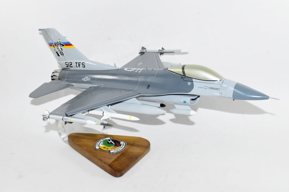 Lockheed Martin® F-16 Fighting Falcon®, 512th Fighter Squadron, 18″ Mahogany Scale Model,