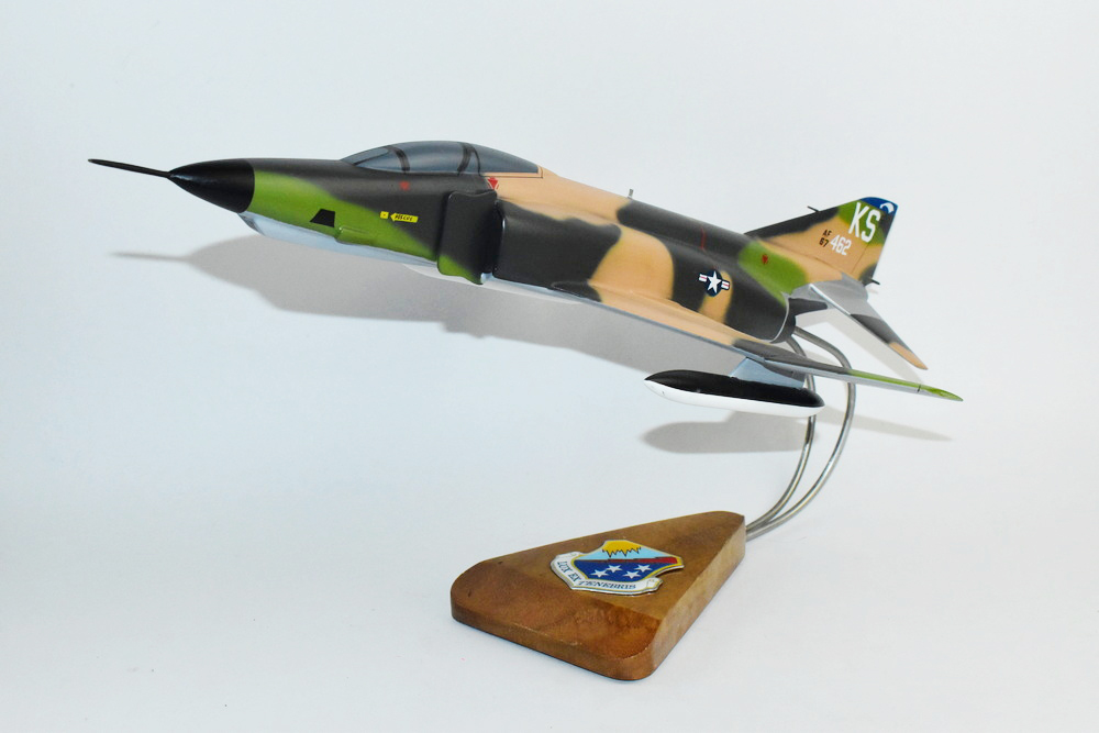 67th TRW 22nd TFS 1970 RF-4C Model,  1/42 (18″) Scale, Mahogany