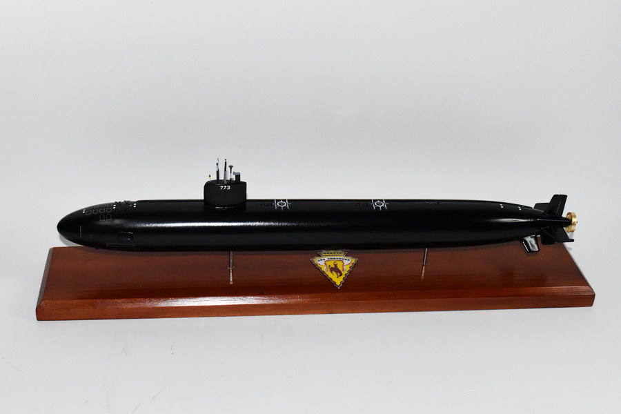 USS Cheyenne (SSN-773) Black Hull Submarine Model,Navy,Scale Model,Mahogany,20 inch,LA Class