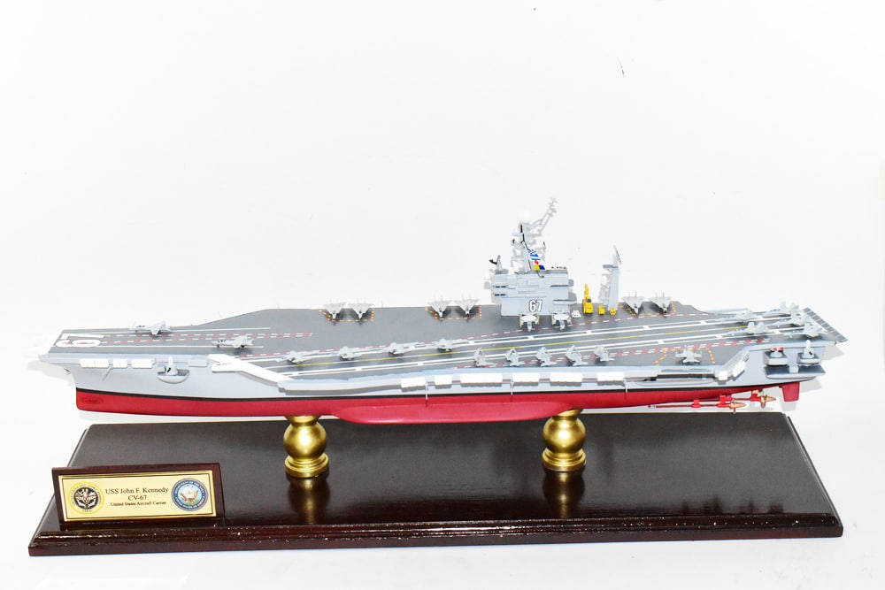 USS John F Kennedy 1990s CV-67 24 inch Model,Navy,Scale Model,Mahogany,CVA/CV Class