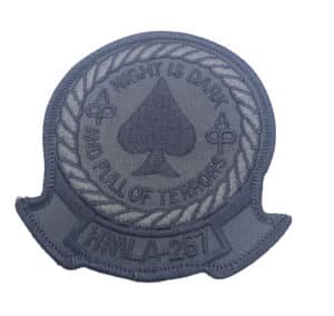 HMLA-267 Stingers Gray- Night is Dark Patch – With Hook and Loop