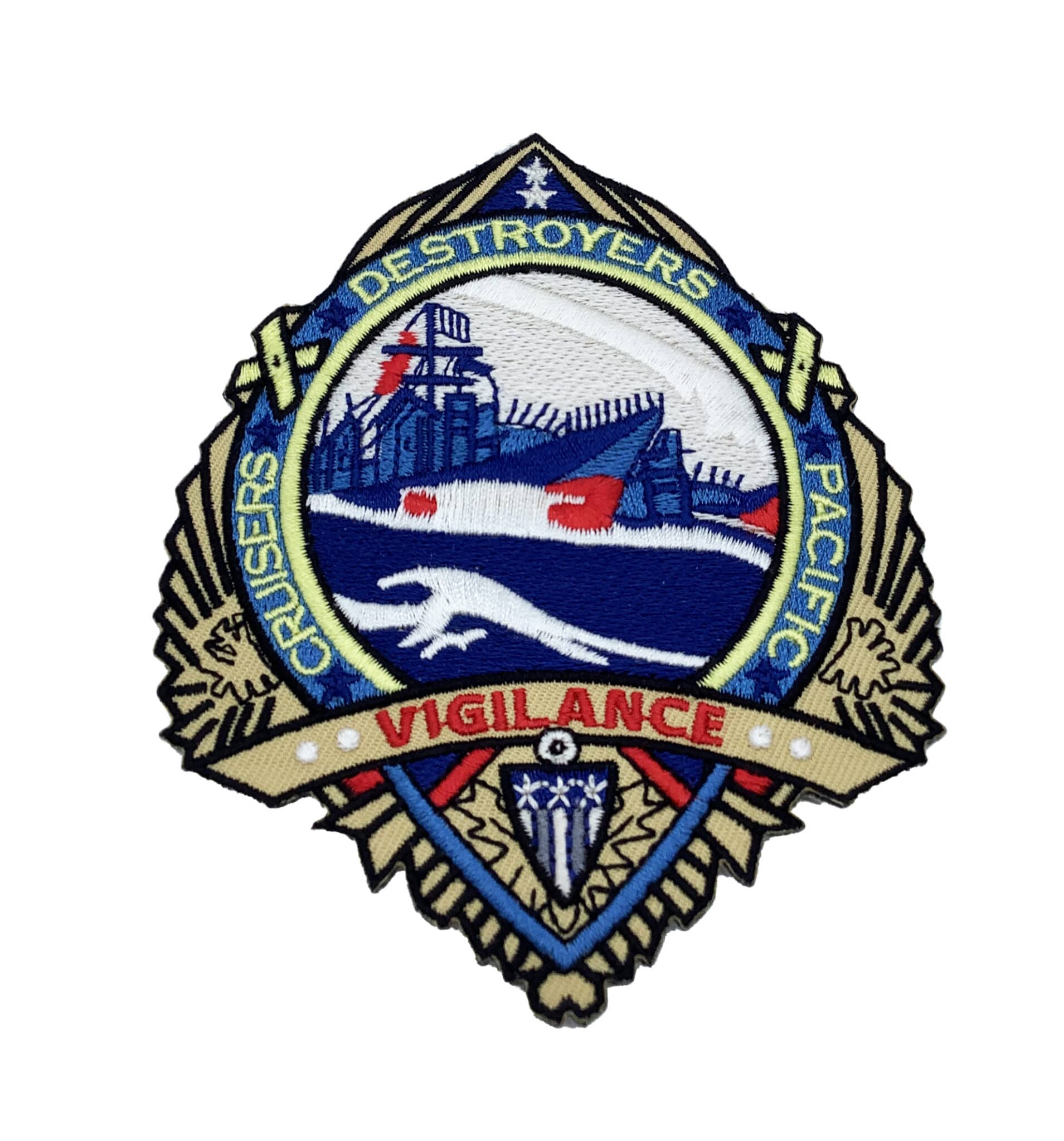 Cruisers, Destroyers Pacific Vigilance Patch –  With Hook and Loop,4.5×3.5