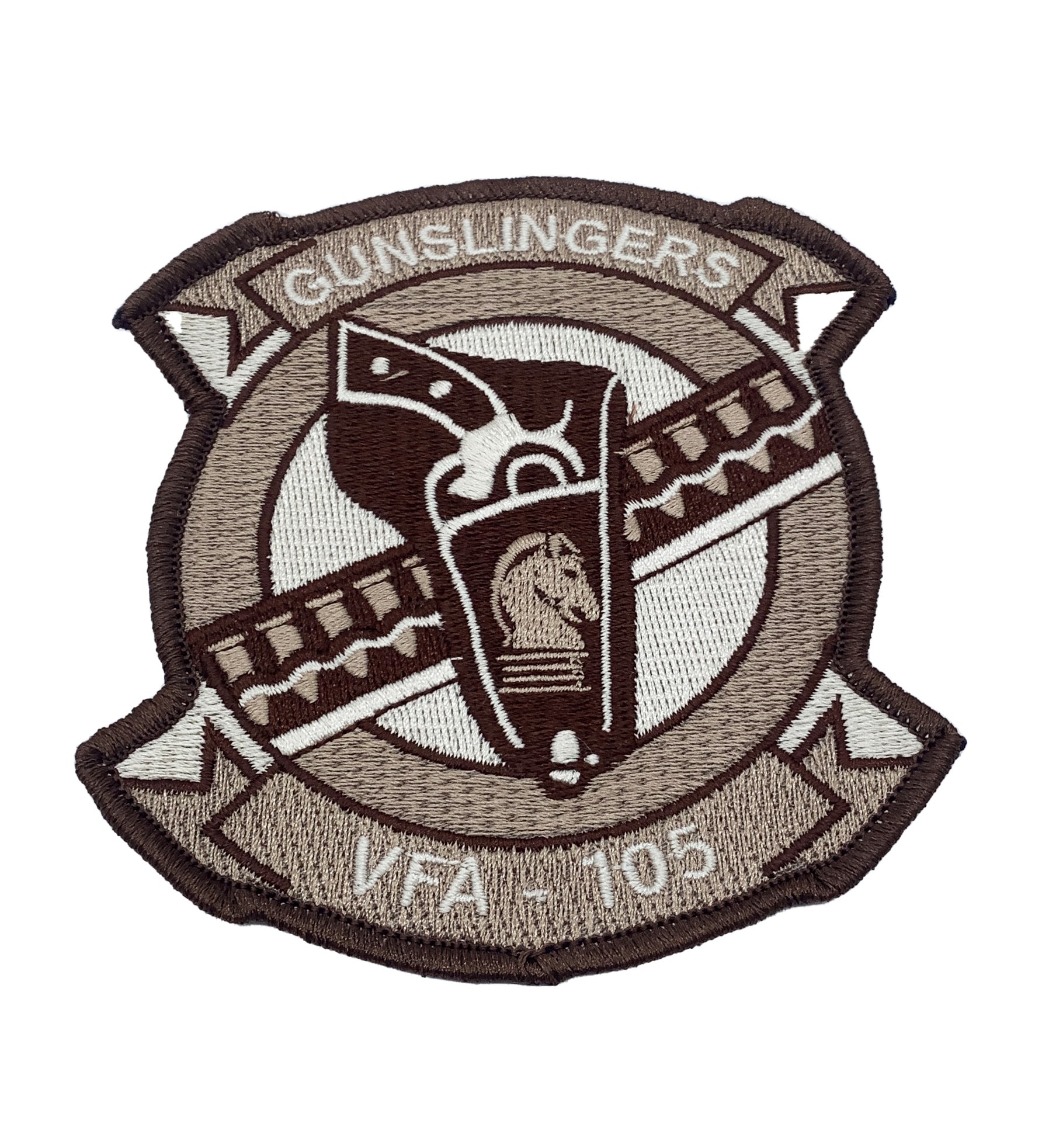 VFA-105 Gunslingers Patch Tan –  With Hook and Loop