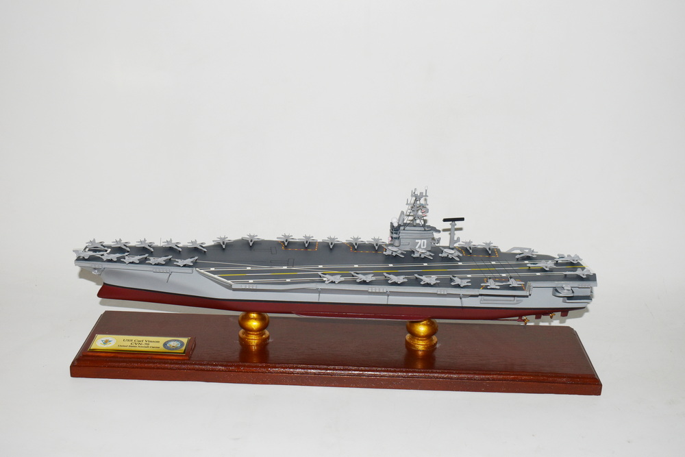USS Carl Vinson CVN-70 Aircraft Carrier 24 inch Model,Navy,Scale Model,Mahogany,Nimitz Class