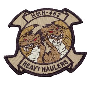 A 4" with Hook and Loop Squadron Patch of the HMH-462 Heavy Haulers.  ( 4") inches With Hook and Loop US Veteran Owned Business