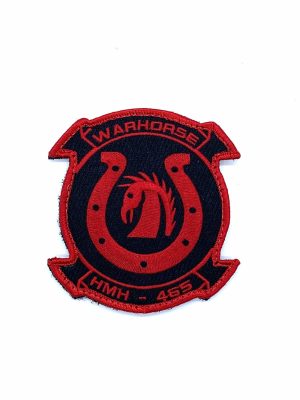 HMH-465 Warhorse Black/Red Patch – With Hook and Loop