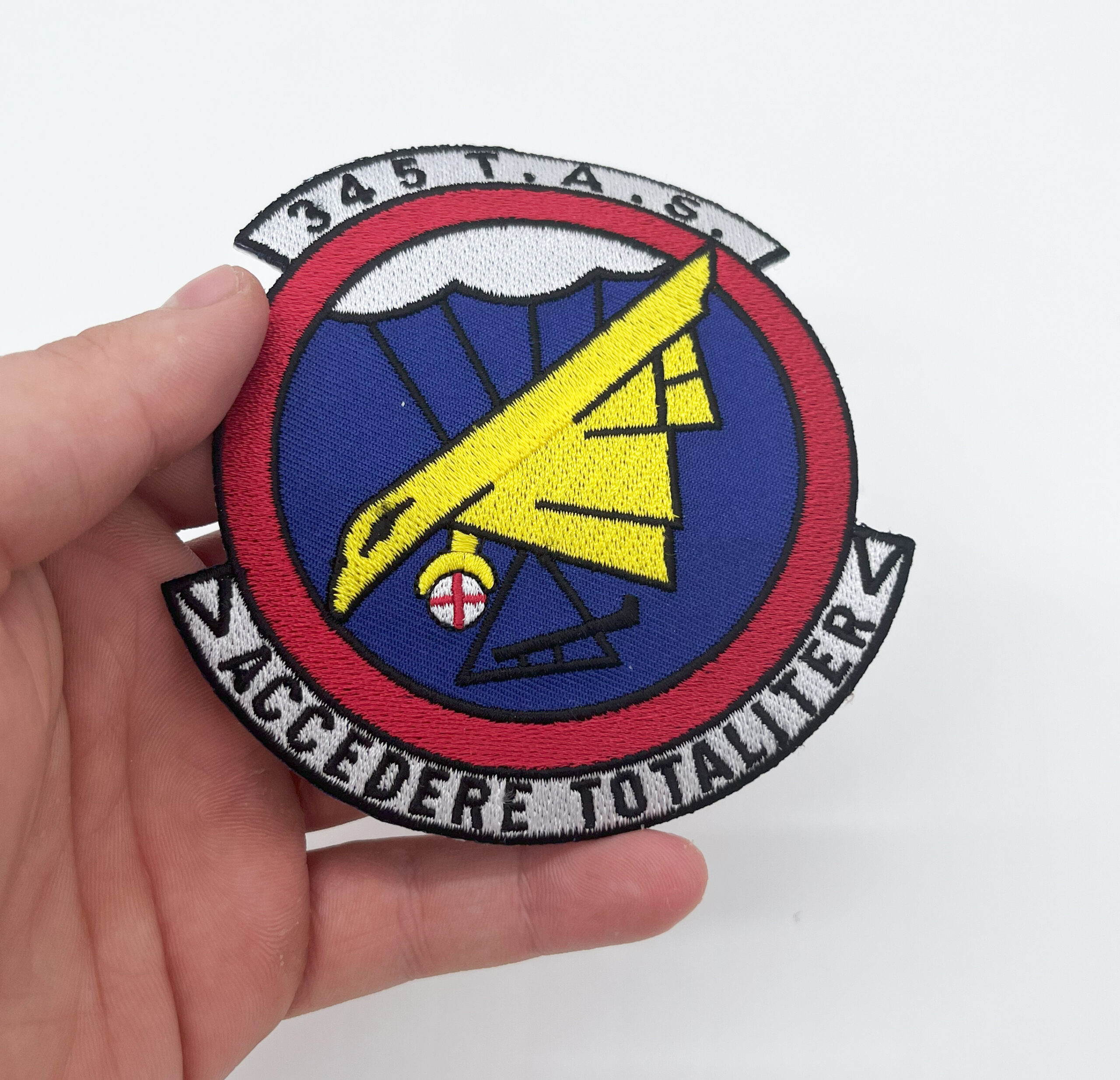 345th TAS Tactical Airlift Squadron Patch – With Hook and Loop, 4″