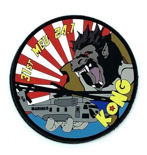 31st MEU 24.7 HMH-466 Kong PVC Shoulder Patch – Hook and Loop, 3"