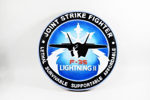 F-35 Joint Strike Fighter Plaque, 14" Mahogany