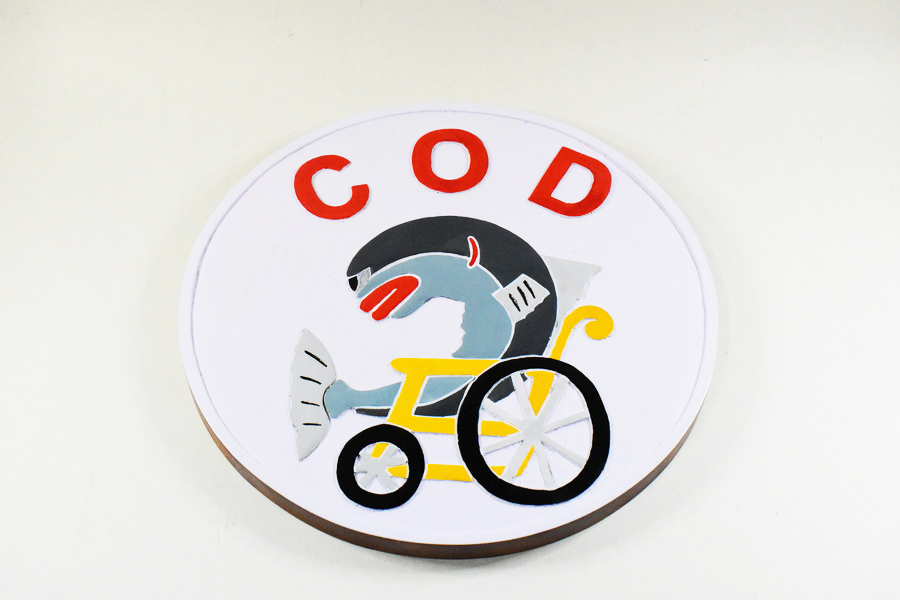 COD Plaque, 14 inch, Mahogany