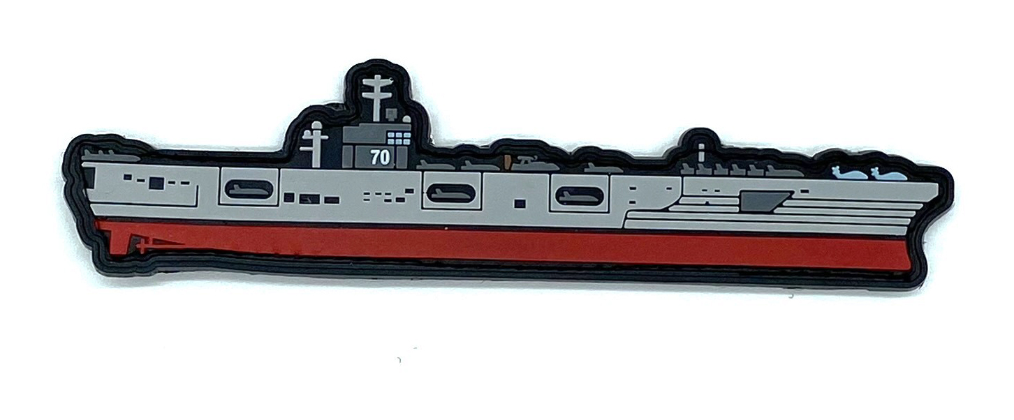 CVN-70 USS Carl Vinson PVC Patch, 6x1.5 inch with Hook and Loop