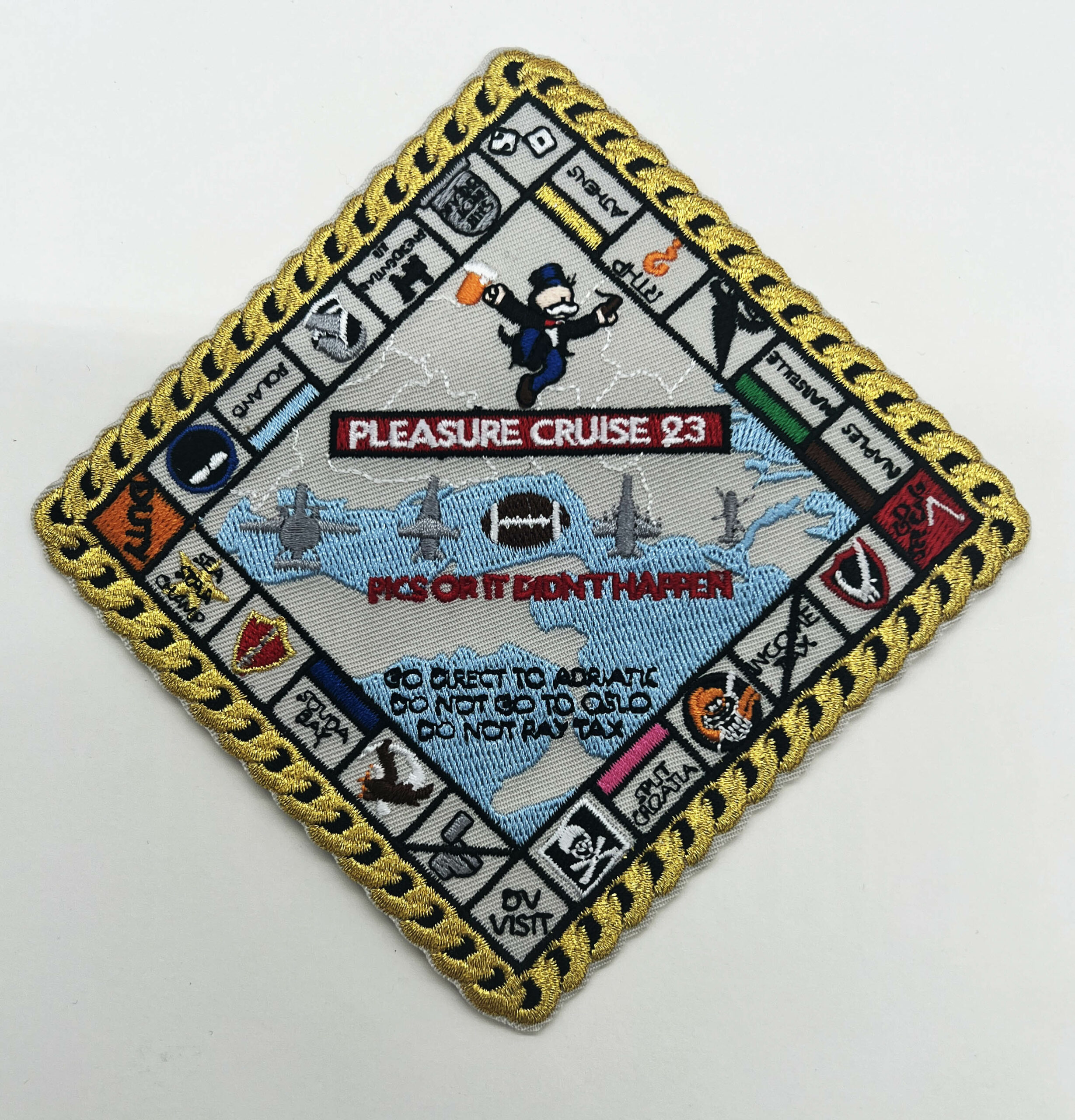 CVN-69 USS Eisenhower VAQ-140 VAW-121 VFA-103 2023 Cruise Patch - Sew On/Plastic Backing, 4"
