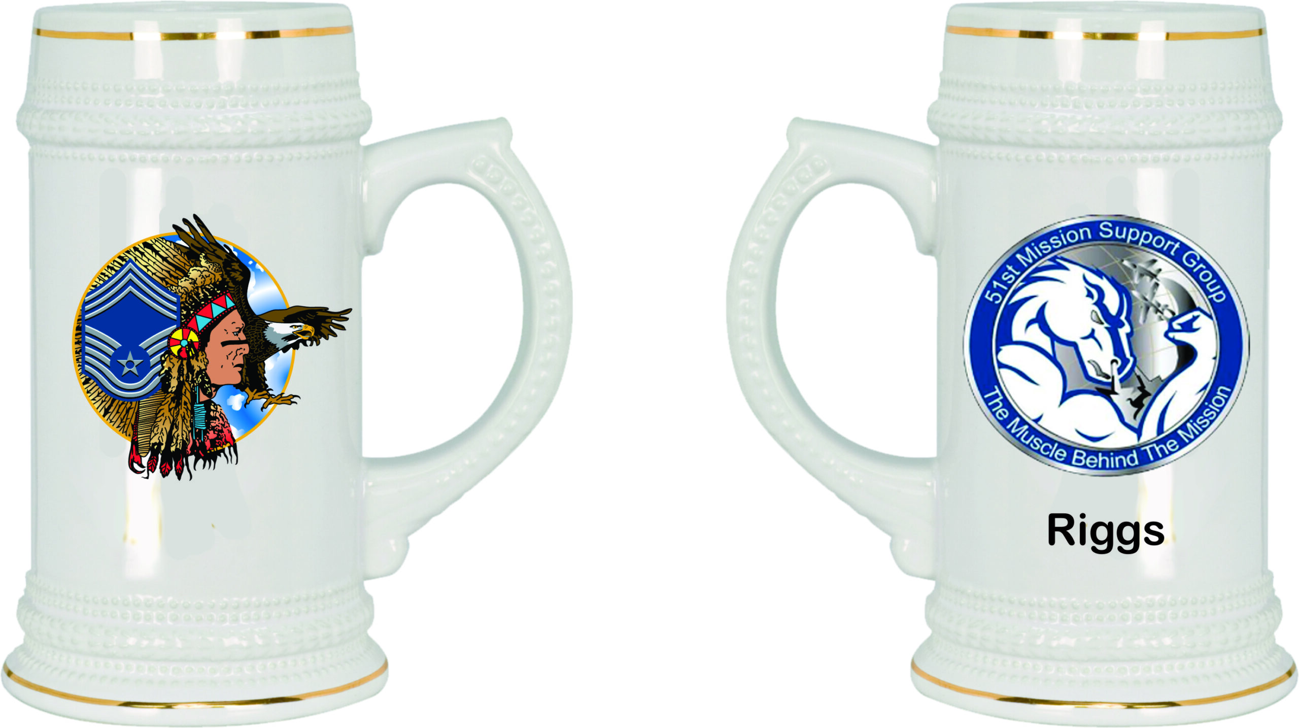 51st MSG "The Muscle Behind the Mission", 18 oz Stein