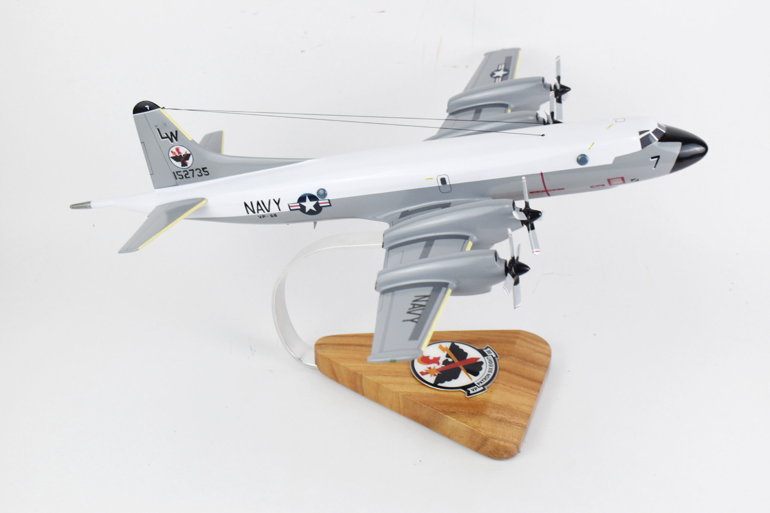 Lockheed Martin® P-3B Orion™, VP-68 Blackhawks, 18″ Mahogany Model