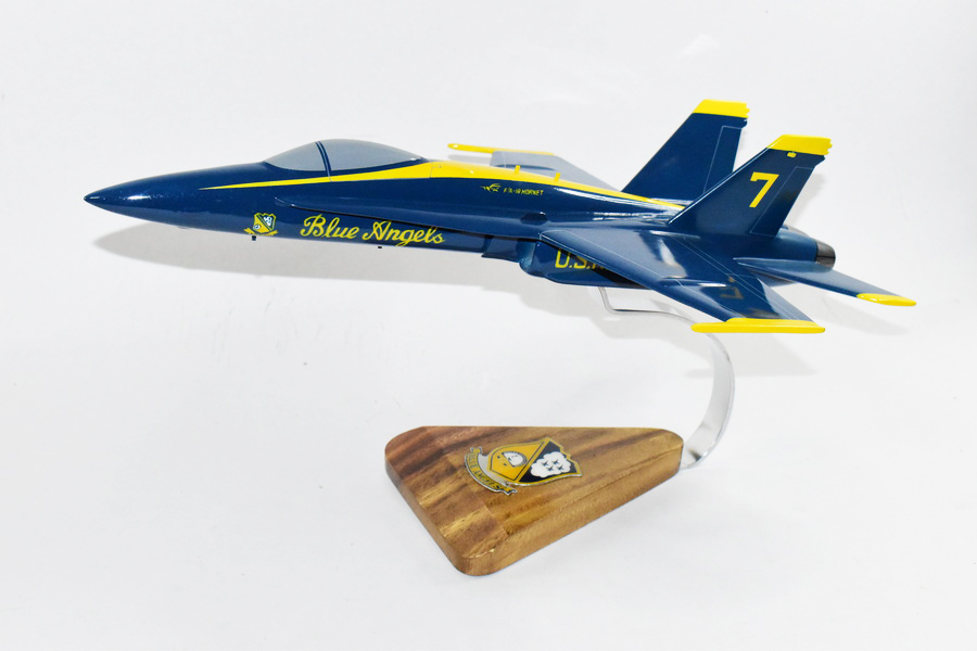 Blue Angels #7 F/A-18C Model, Mahogany, 18", Navy