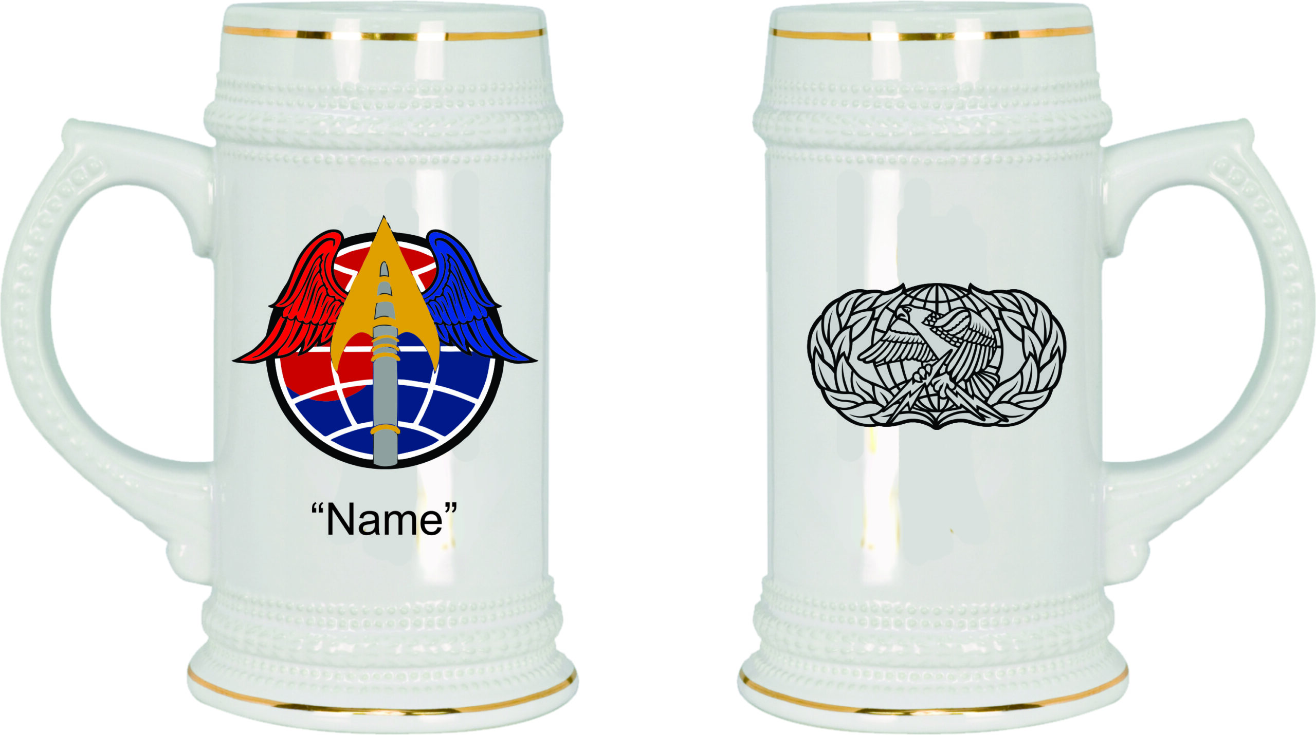 731 AMS Heritage Patch/ LRO Duty Badge Squadron Stein, Ceramic, 18 ounces, 2 sides