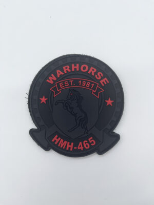 HMH-465 Warhorse Est. 1981 PVC Patch, 4 inches, Hook and Loop Backing