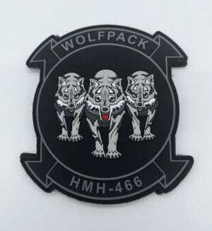 HMH-466 Wolfpack PVC Squadron Patch, 4 inch, Hook and Loop