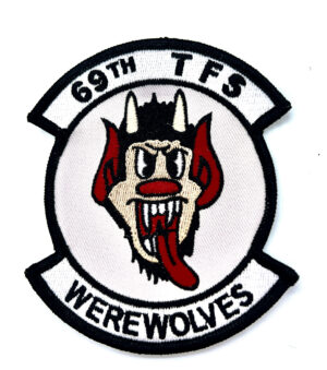 69th Tactical Fighter Squadron Werewolves Patch, 4in,  Iron On/Sew On