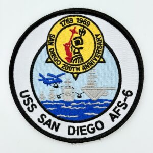USS San Diego, AFS-6 Patch, 4.5 inch, Iron/Sew On