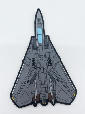F-14 Tomcat Go Navy PVC Patch, 5x8 inch, Hook and Loop