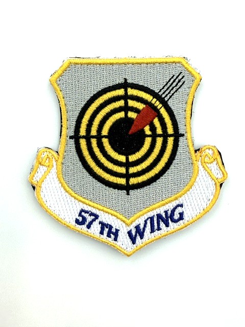57th Wing Patch – Hook and Loop, 3 inch, Embroidered