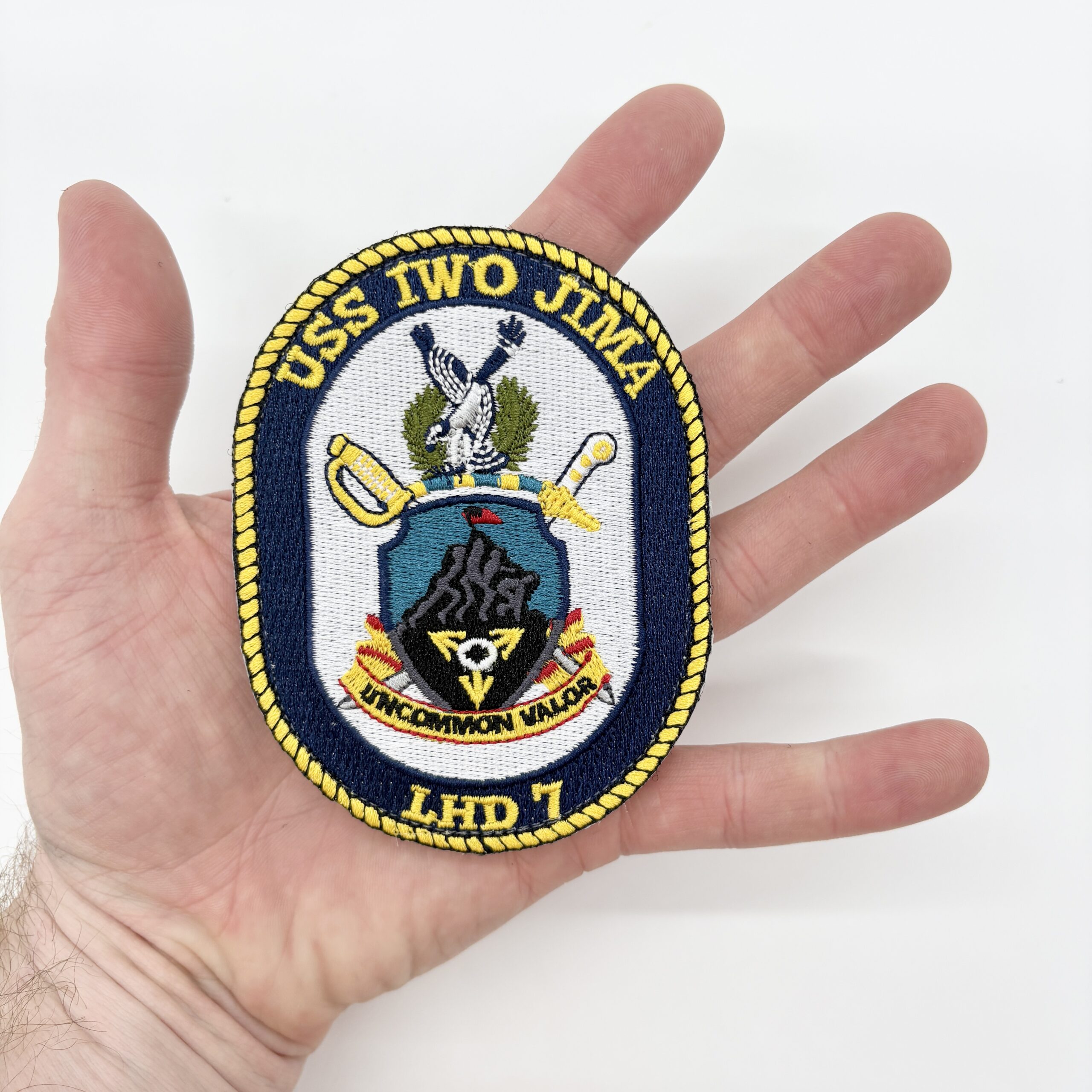USS Iwo Jima LHD-7 Patch – Iron/Sew on, Embroidered, 4 Inch